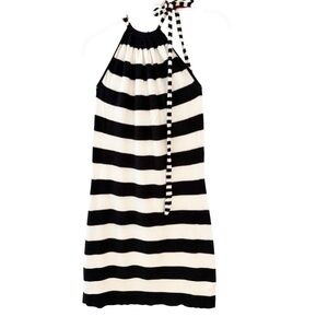 Cotton by Autumn Cashmere Striped Knit Halter Sweater Dress/Tunic Top Size Large